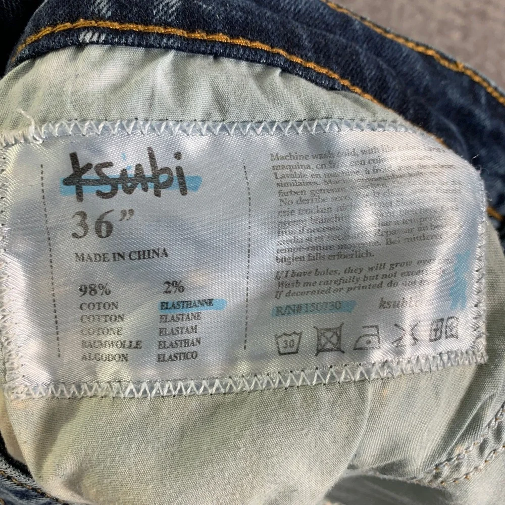 Ksubi Jeans Men 36x32 Van Winkle Denim Blue Fashion Button Fly